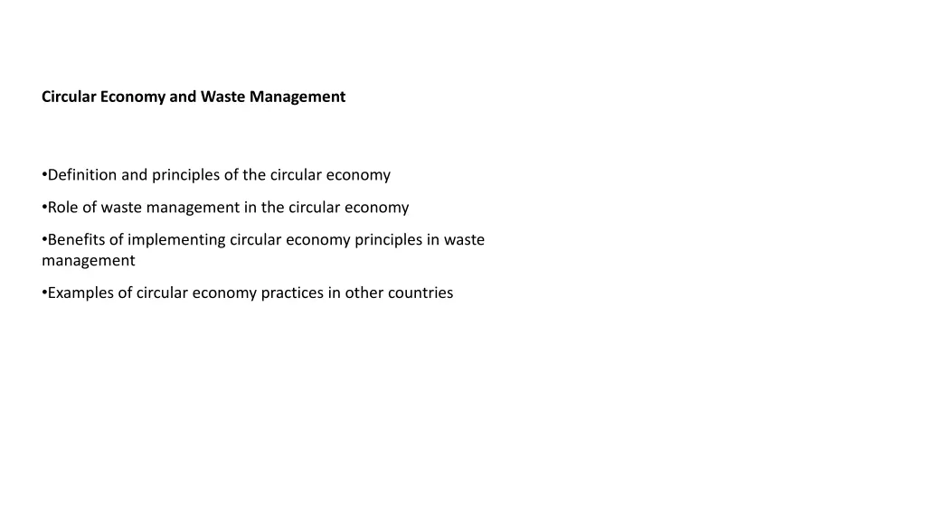 circular economy and waste management
