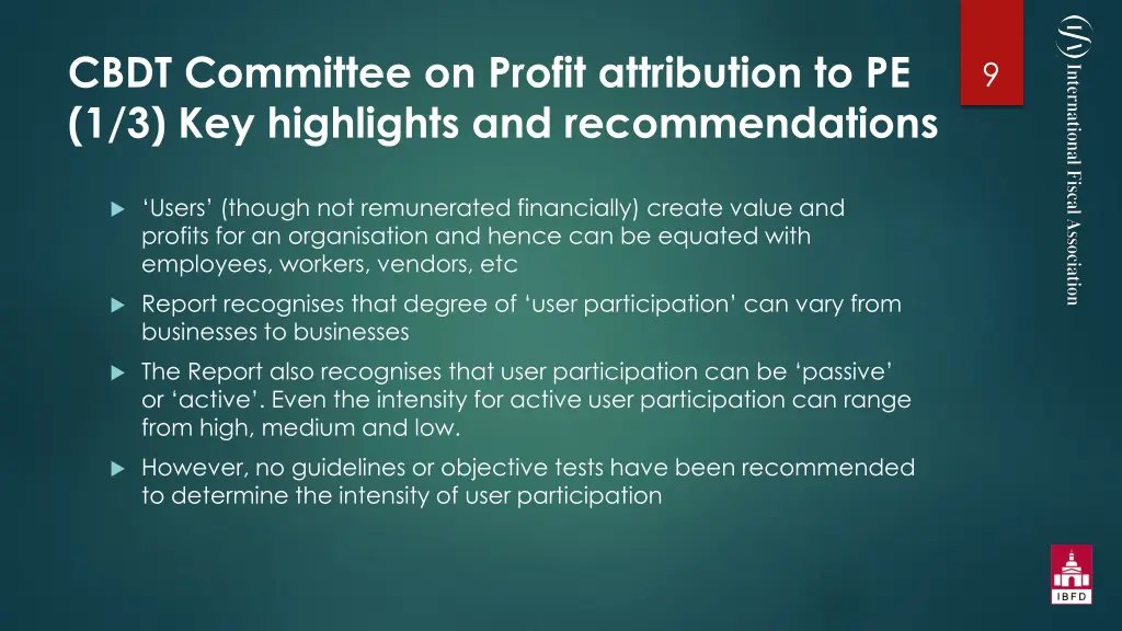 cbdt committee on profit attribution