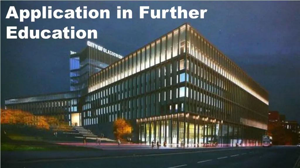 application in further education