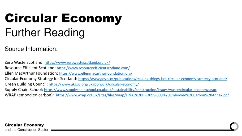 circular economy further reading