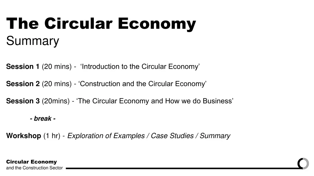 the circular economy summary