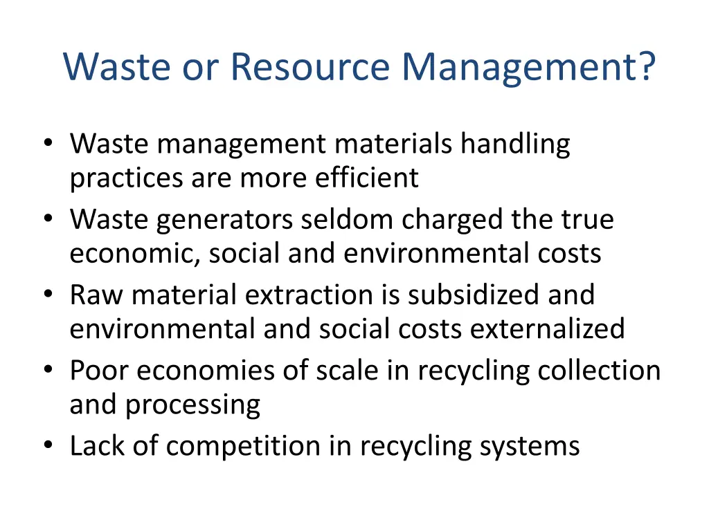 waste or resource management