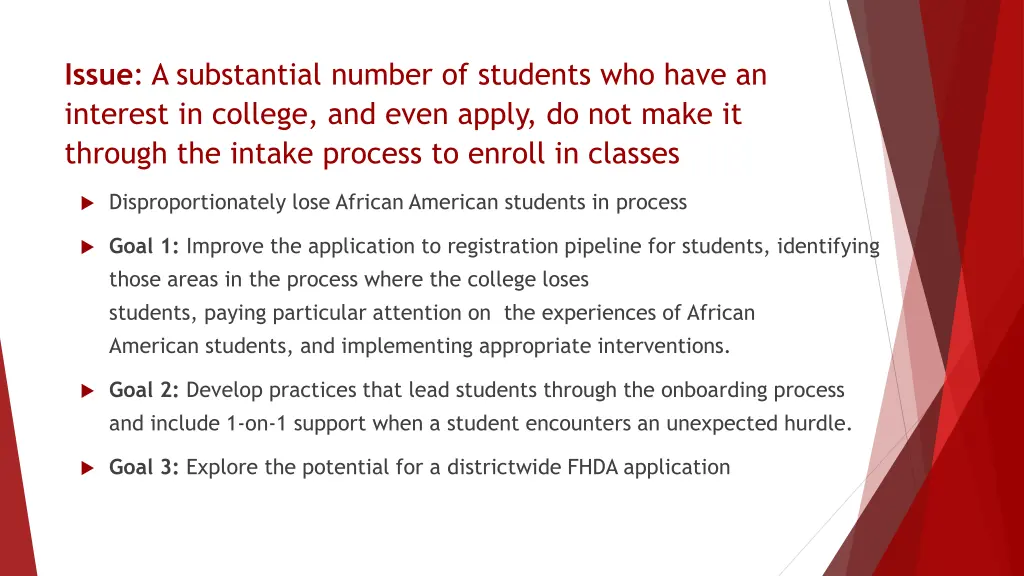 issue a substantial number of students who have