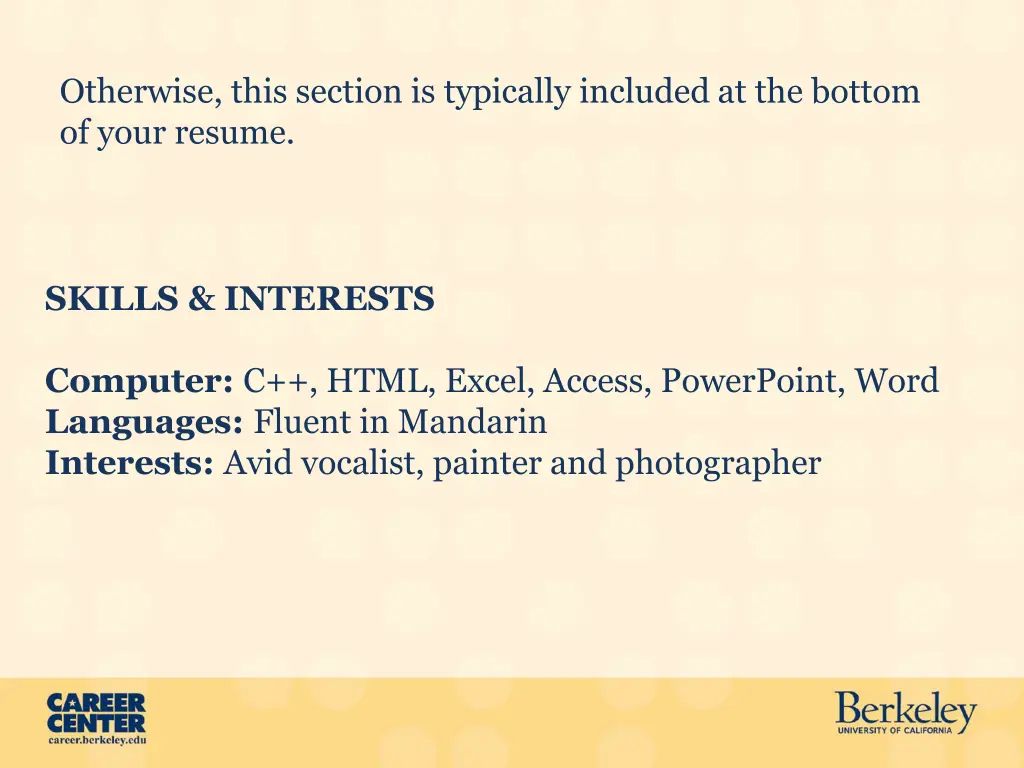 otherwise this section is typically included