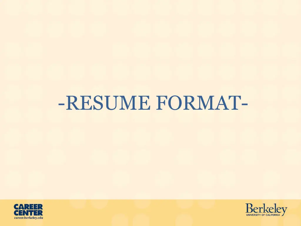 resume format