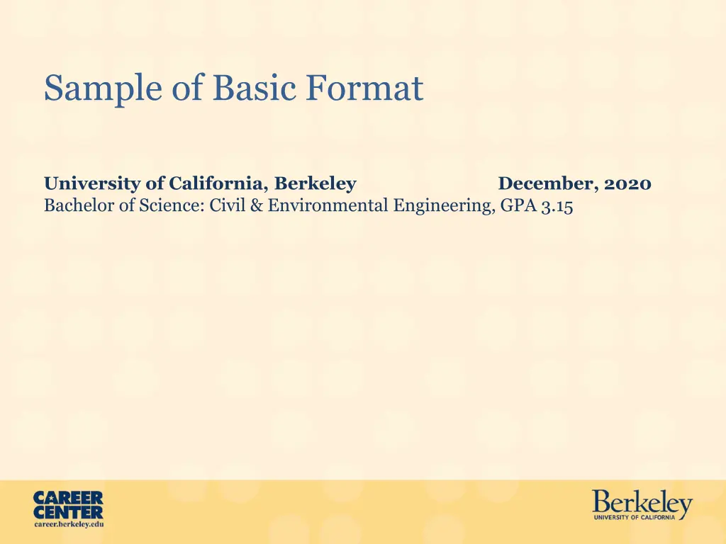 sample of basic format