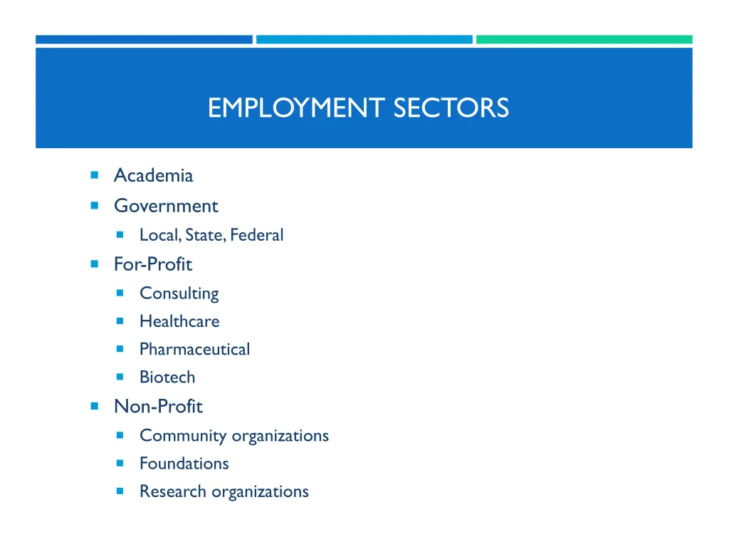 employment sectors