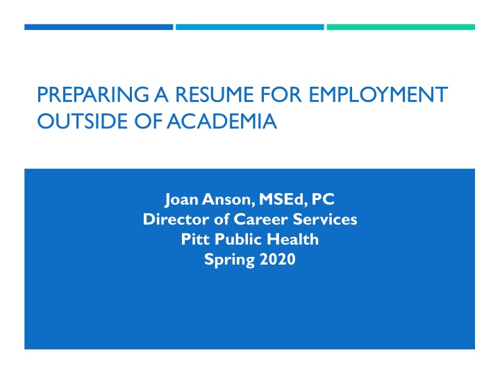 preparing a resume for employment outside