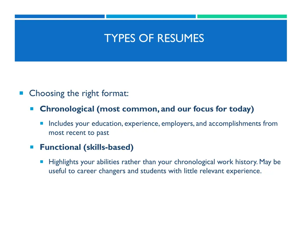 types of resumes