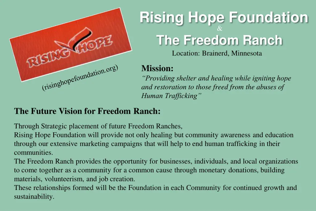 rising hope foundation the freedom ranch