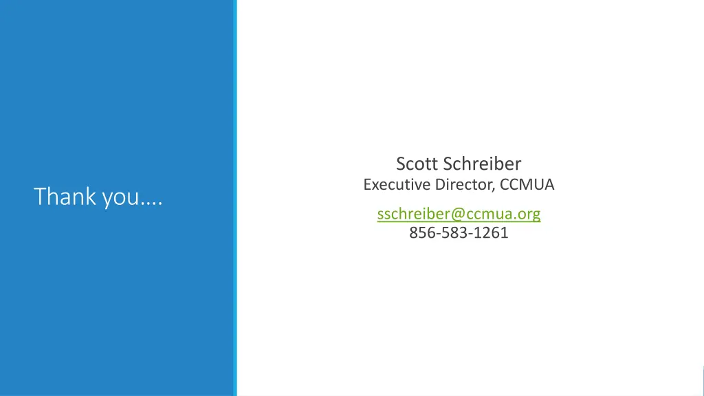 scott schreiber executive director ccmua