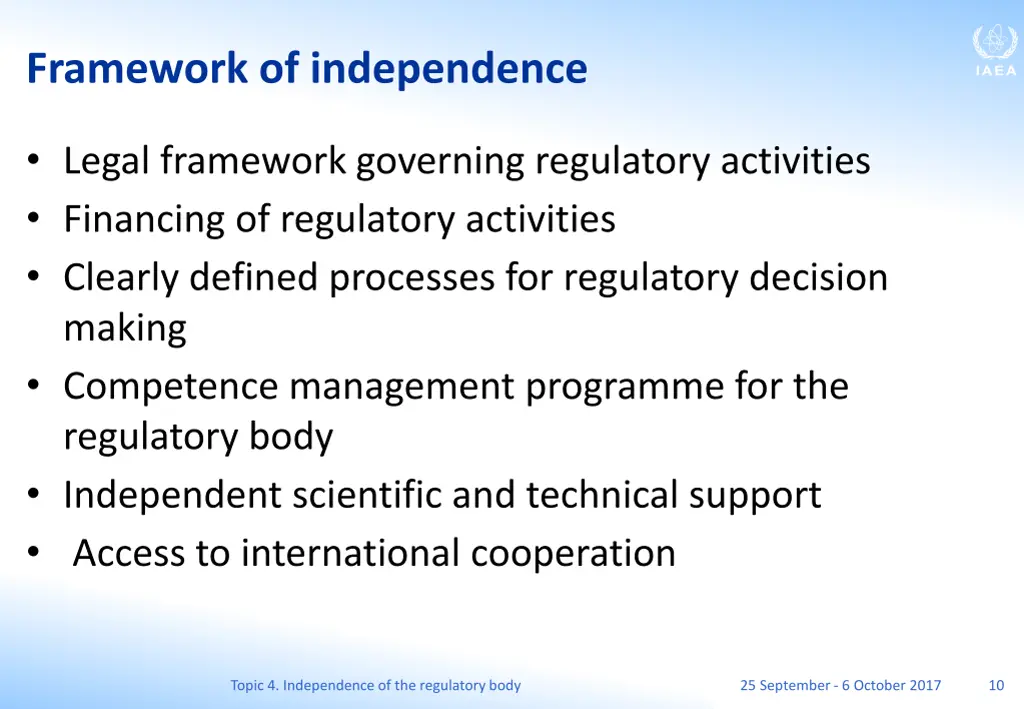 framework of independence