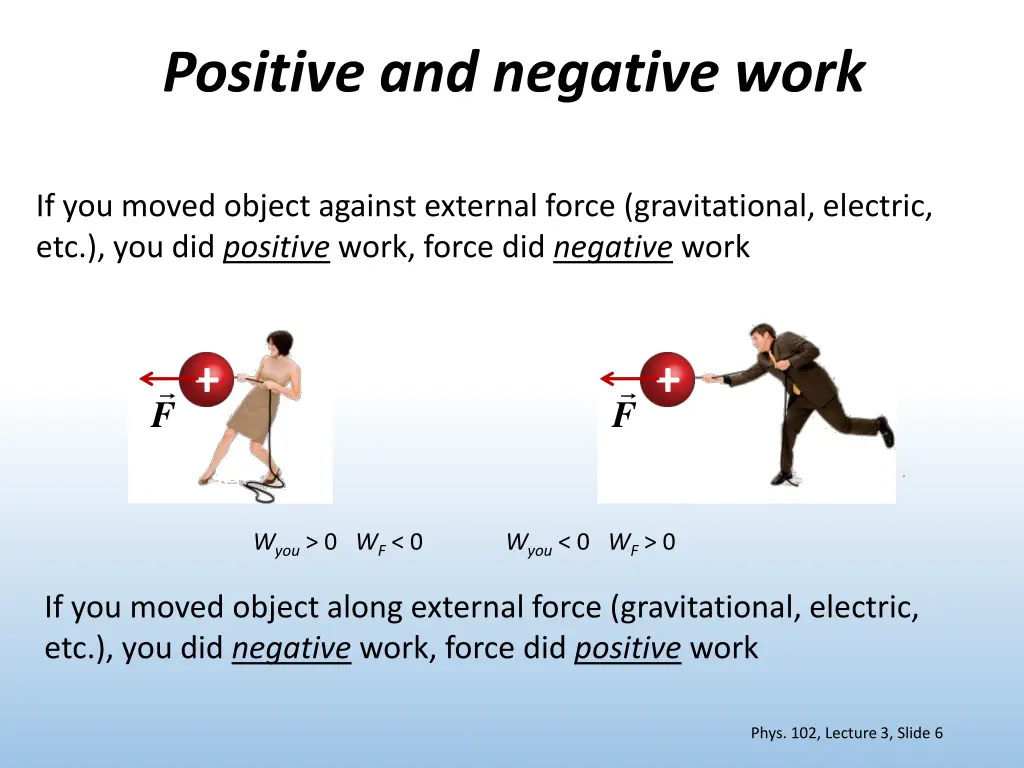 positive and negative work