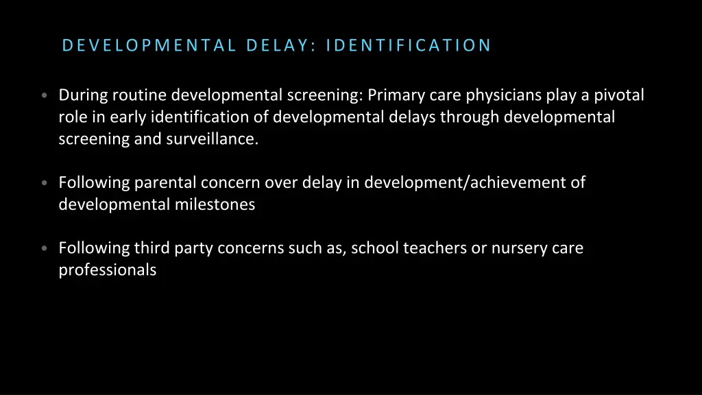 developmental delay identification