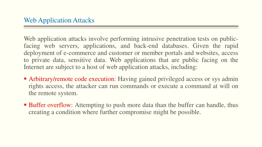 web application attacks