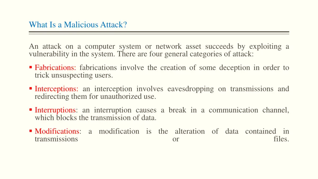 what is a malicious attack