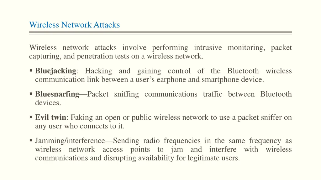 wireless network attacks