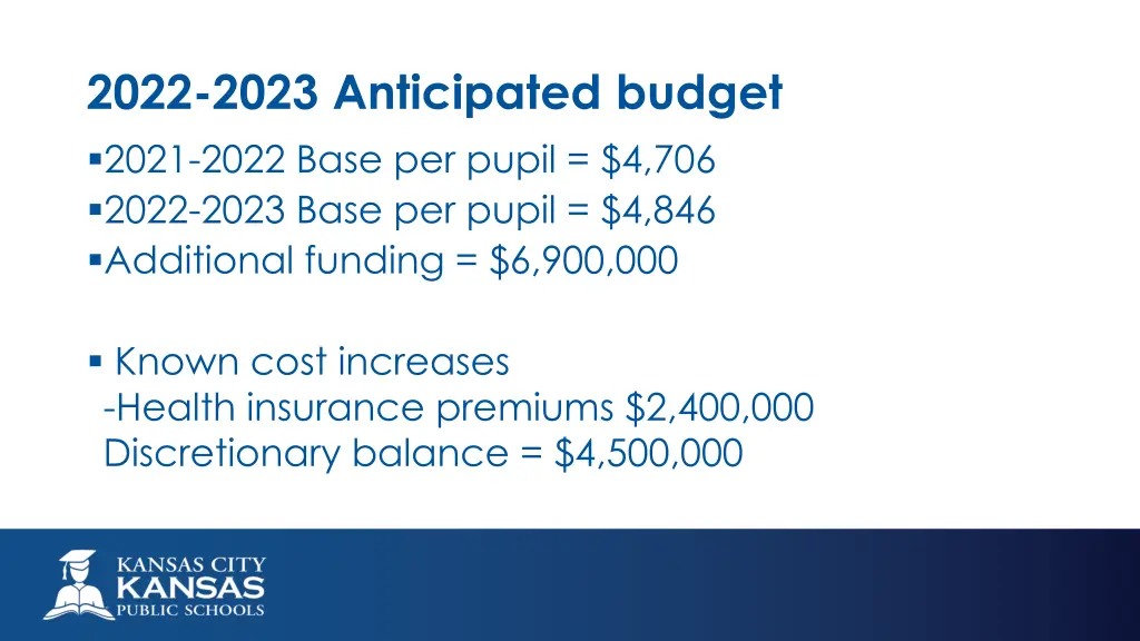 2022 2023 anticipated budget 2021 2022 base