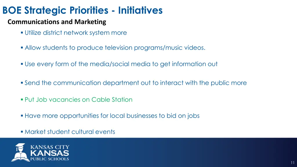 boe strategic priorities initiatives