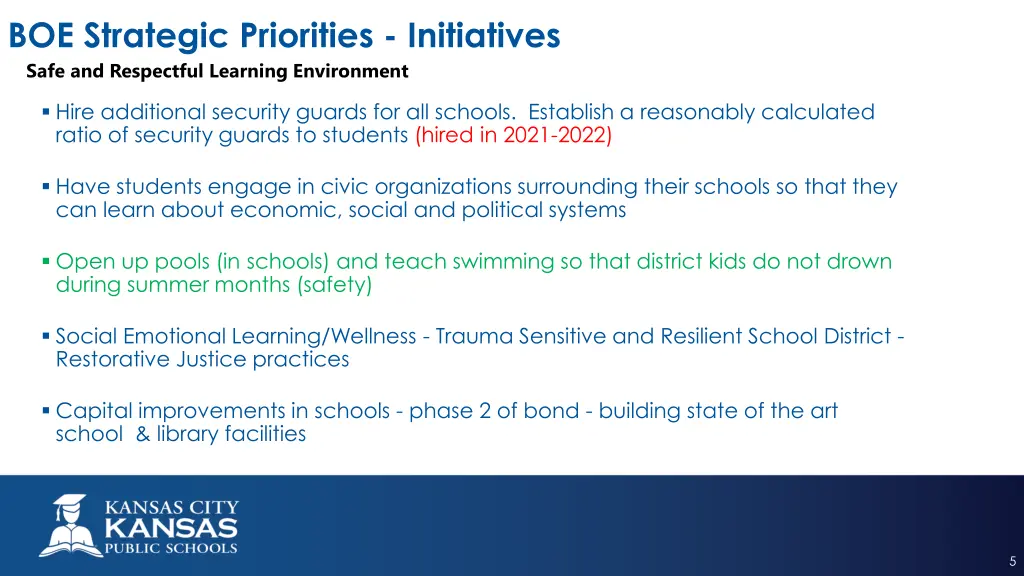 boe strategic priorities initiatives safe 1