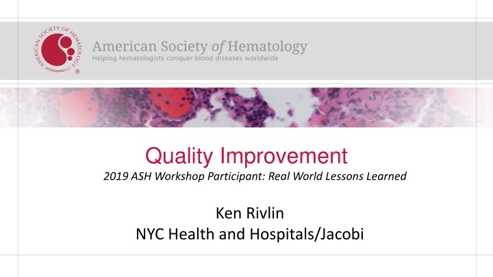 quality improvement 2019 ash workshop participant