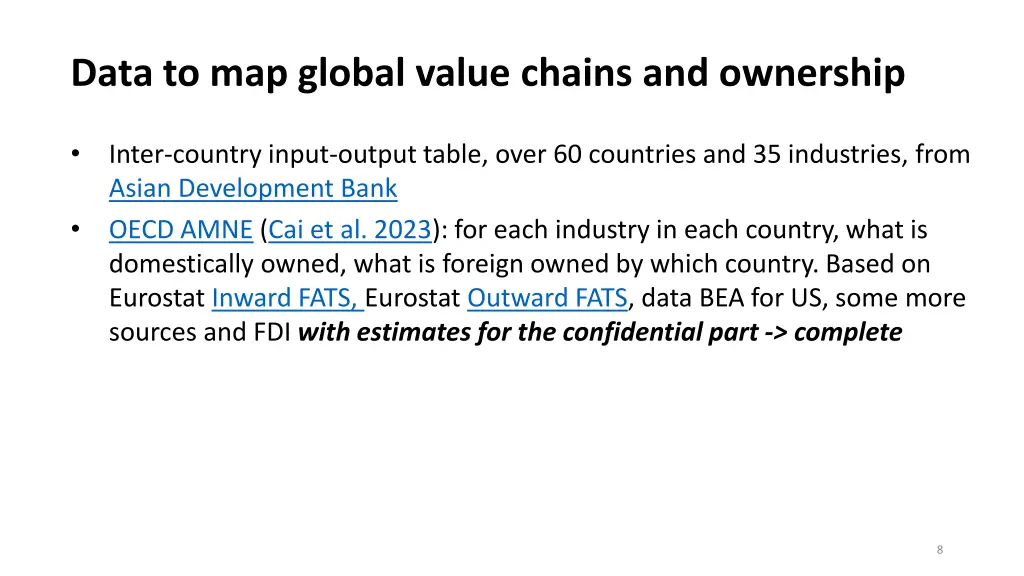 data to map global value chains and ownership