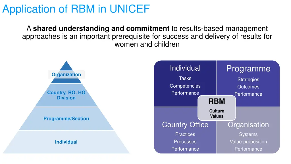 application of rbm in unicef