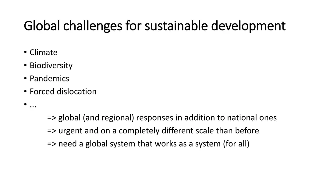 global challenges for sustainable development