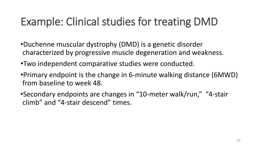 example clinical studies for treating dmd example