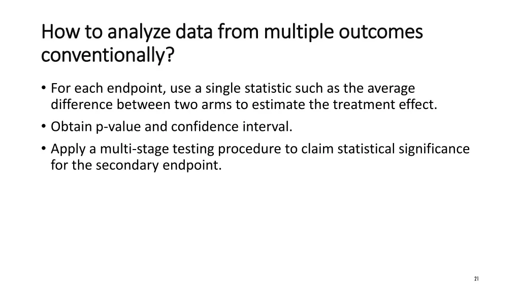 how to analyze data from multiple outcomes