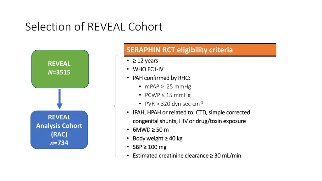 selection of reveal cohort