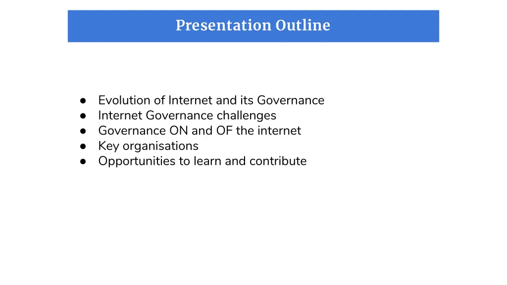 presentation outline
