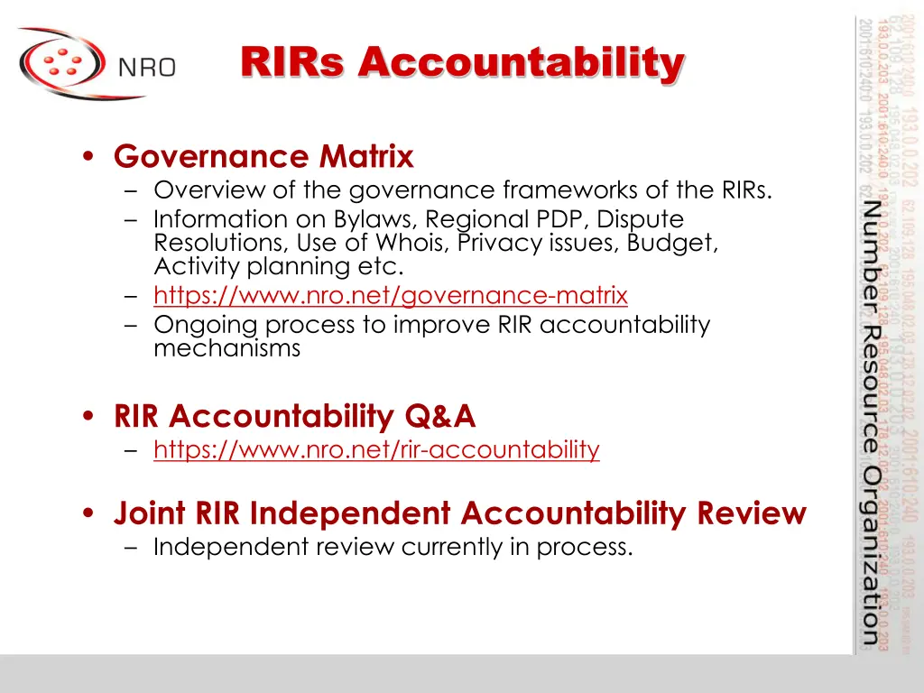 rirs accountability