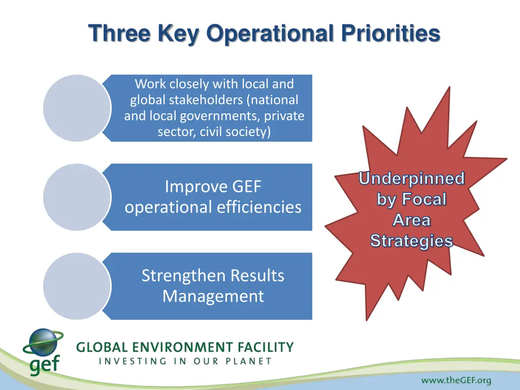 three key operational priorities