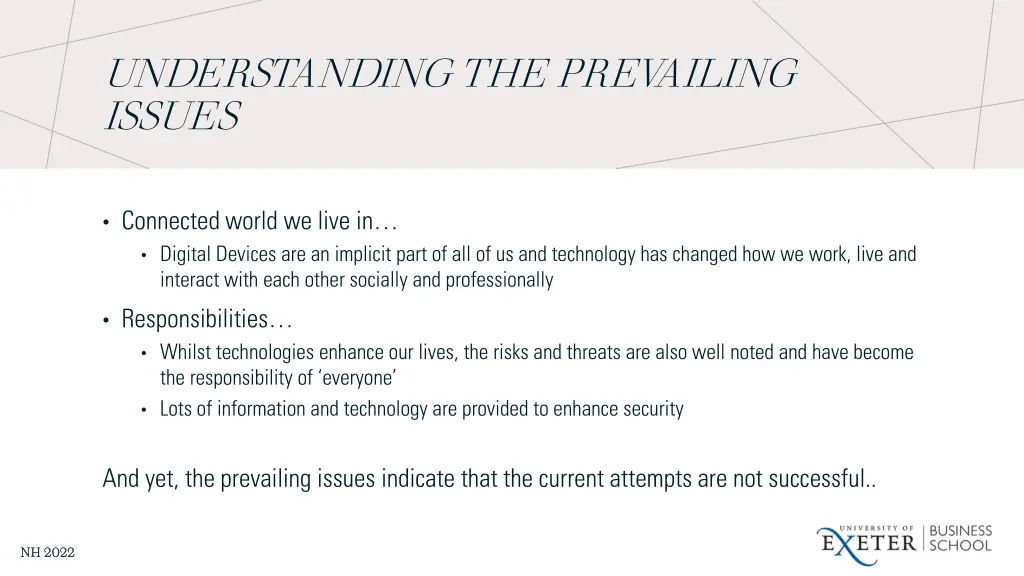 understanding the prevailing issues