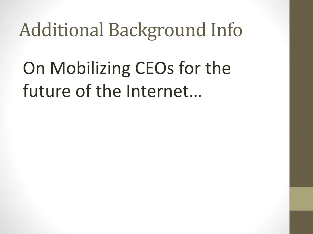additional background info