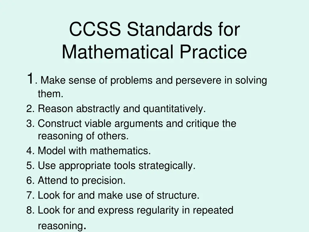 ccss standards for mathematical practice 1 make