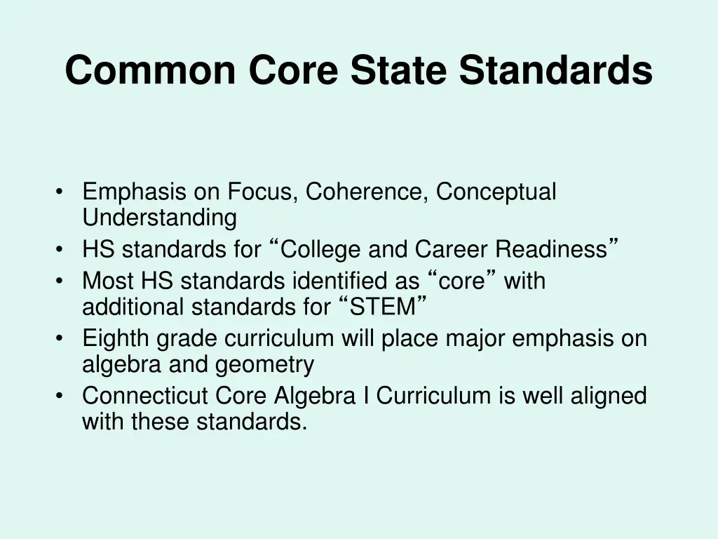 common core state standards