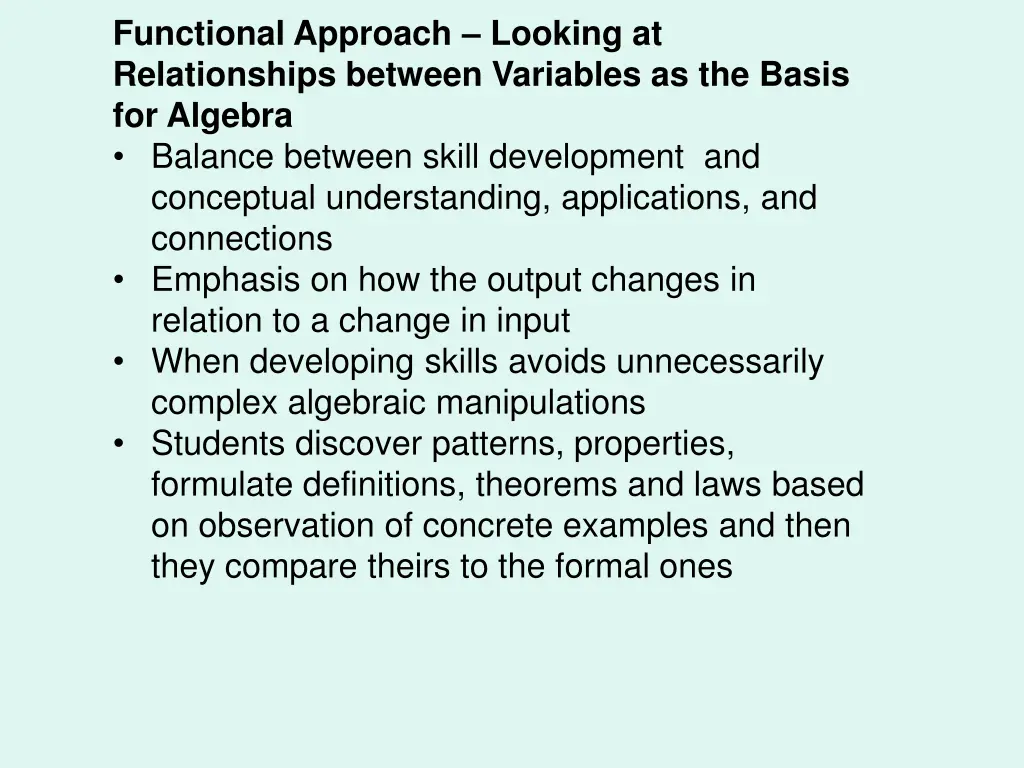 functional approach looking at relationships