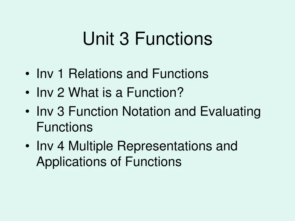 unit 3 functions
