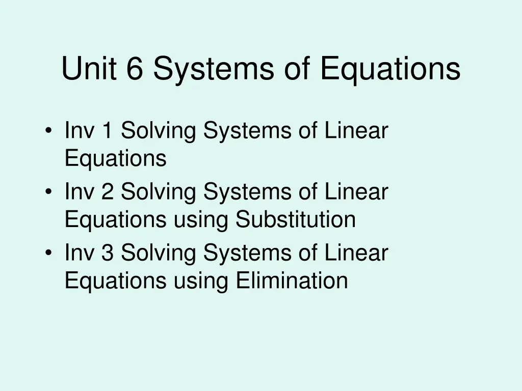 unit 6 systems of equations