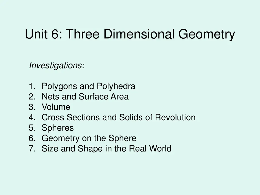 unit 6 three dimensional geometry