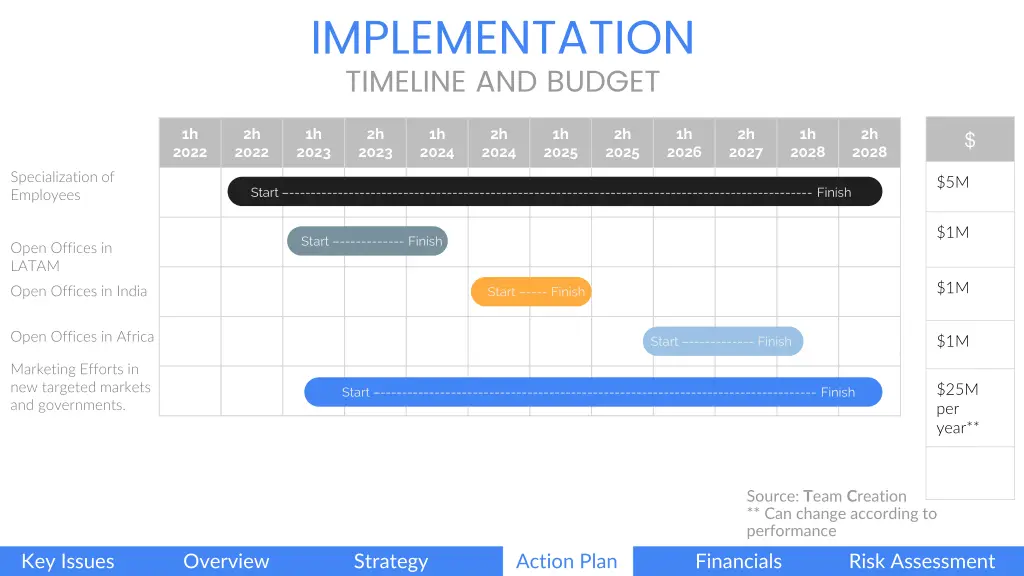implementation timeline and budget