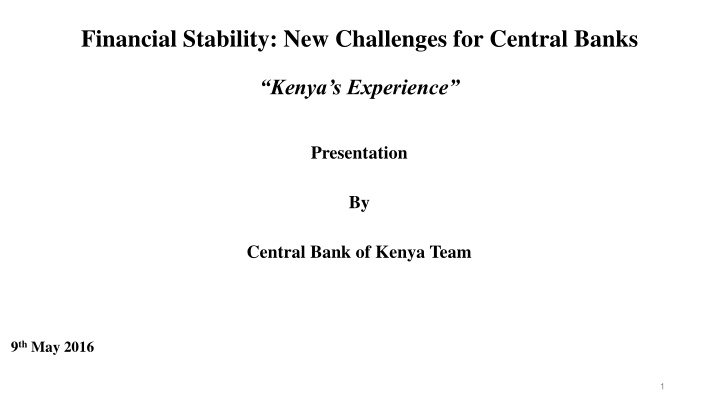 financial stability new challenges for central