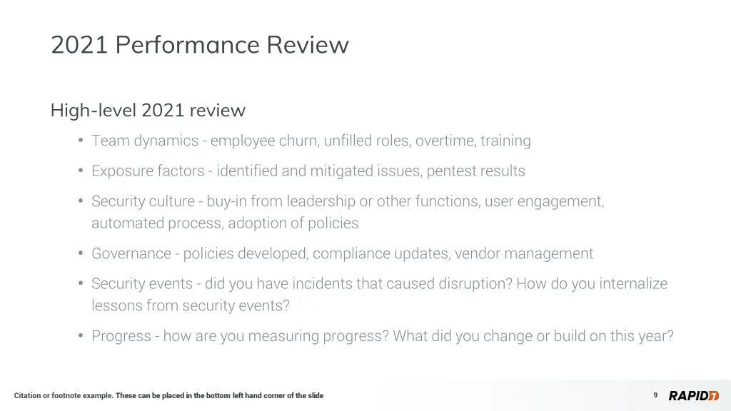 2021 performance review