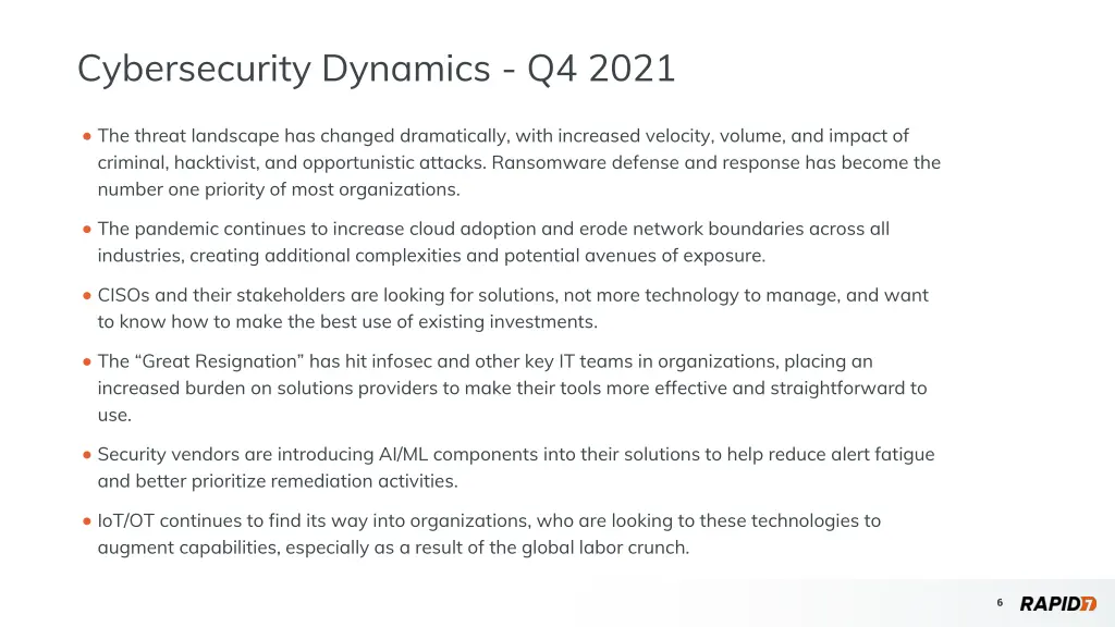 cybersecurity dynamics q4 2021
