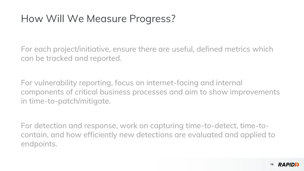 how will we measure progress
