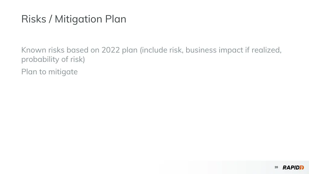 risks mitigation plan