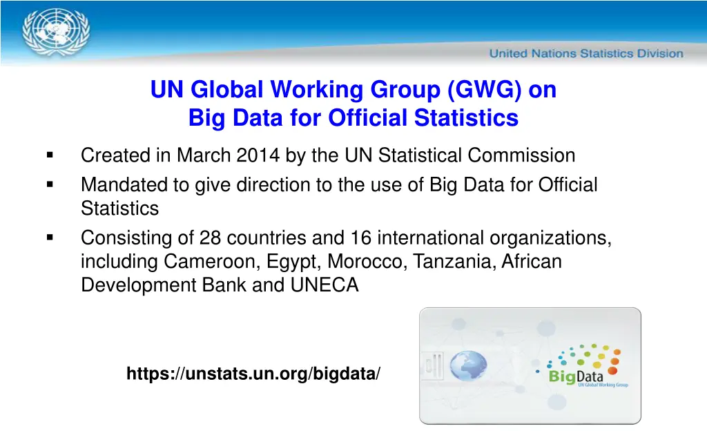 un global working group gwg on big data