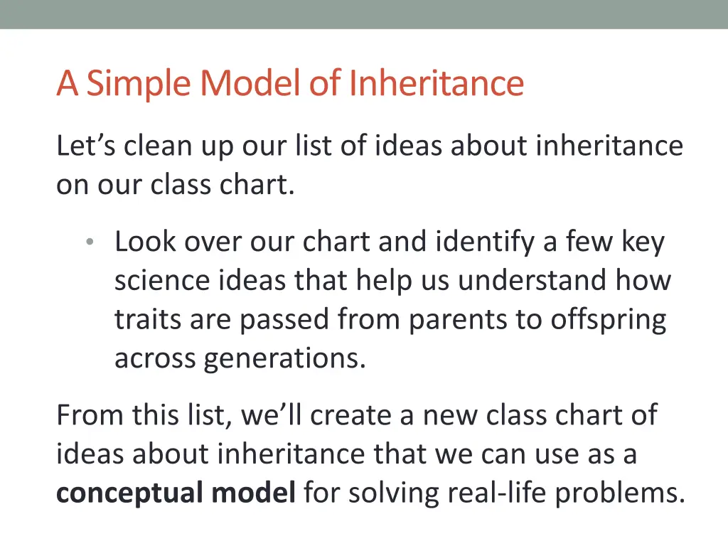 a simple model of inheritance
